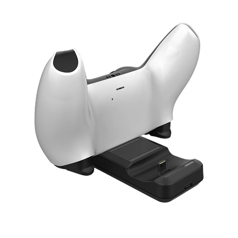 Dock de încărcare rapidă cu slot dublu Gamepad Sursă de alimentare Încărcător Stație de bază Stand cu cablu tip C pentru controler de joc fără fir PS5