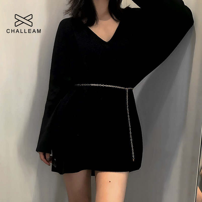 Modni ženski pojasevi s lancima oko struka Ženska srebrna mini metalna haljina sa zlatnim pojasom Ženski šljokice Tanki lančići Ženski ketting riem 133