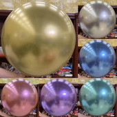 1Pcs 36 inčni ogromni okrugli metalik lateks baloni velikih kromiranih kuglica balonski luk vijenac rođendanska navidad dekoracija za zabavu