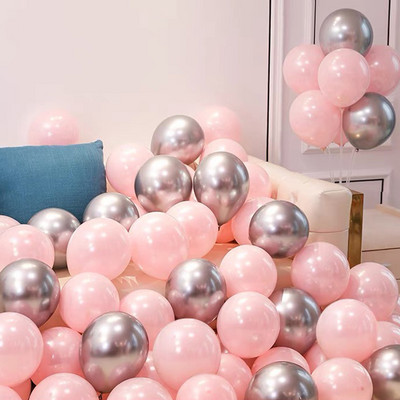 20/40 kom 10 inčni ružičasti baloni Konfeti Kromirani metalik lateks balon Božićni rođendanski rođendanski ukrasi za vjenčanje