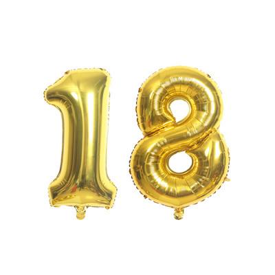 Balon od 32/40 inča broj 18, zlatno srebrna ružičasta boja, baloni od folije za dječake i djevojčice, ukrasi za 18. godišnjicu rođendana