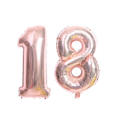 Balon od 32/40 inča broj 18, zlatno srebrna ružičasta boja, baloni od folije za dječake i djevojčice, ukrasi za 18. godišnjicu rođendana