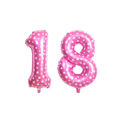 Balon od 32/40 inča broj 18, zlatno srebrna ružičasta boja, baloni od folije za dječake i djevojčice, ukrasi za 18. godišnjicu rođendana