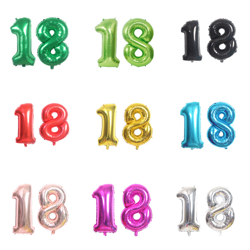 Balon od 32/40 inča broj 18, zlatno srebrna ružičasta boja, baloni od folije za dječake i djevojčice, ukrasi za 18. godišnjicu rođendana