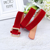 Dizajnérsky nový luxusný módny zamatový červený a čierny opasok s bielym odtieňom, prémiový flanelový sveter, kabát, šaty, džínsy, dámske opasky, Ceinture