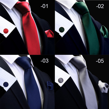 Ricnais Silk Σετ ανδρική γραβάτα 8 εκ. Γραβάτες Μαντήλι Μανικετόκουμπα Σετ Αντρικό Κόκκινο Χρυσό Μωβ Γραβάτα για Άντρες Δώρο Γάμου