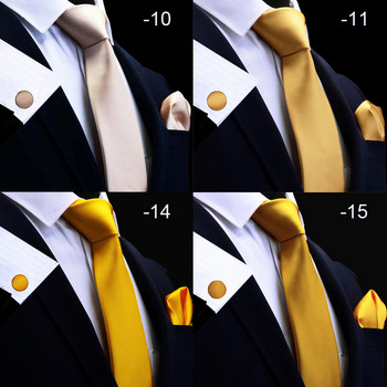 Комплект копринени плътни мъжки вратовръзки Ricnais 8 см вратовръзки носна кърпа копчета за ръкавели Комплекти за мъже Червено злато лилаво вратовръзка за мъже Сватбен подарък