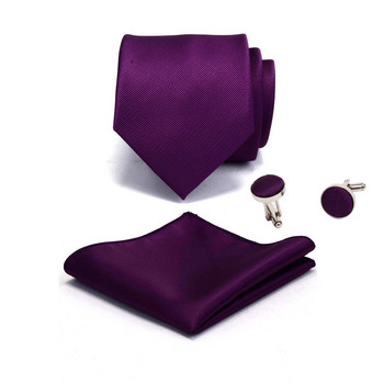 Ricnais Silk Σετ ανδρική γραβάτα 8 εκ. Γραβάτες Μαντήλι Μανικετόκουμπα Σετ Αντρικό Κόκκινο Χρυσό Μωβ Γραβάτα για Άντρες Δώρο Γάμου