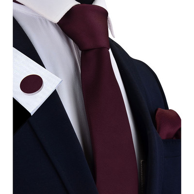 Ricnais Svilena jednobojna muška kravata 8 cm Kravate Rupčić Dugmad za manžete Setovi za muškarce Crveno zlatno ljubičasta kravata za muškarce Vjenčani dar