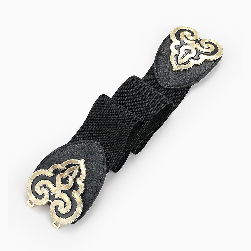 Retro remen s novom sudskom izrezbarenom kopčom Ženski modni pu rastezljivi široki pojasevi Ženska haljina Brand Design pojas 2021.