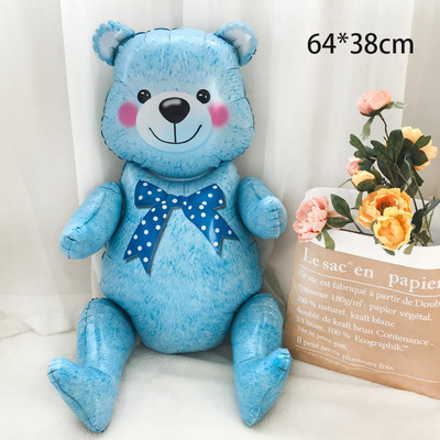 1 db 3D Álló Állat Fólia Léggömbök Összeszerelés Medve Léggömb Születésnapi buli Díszek Gyerek Játékok Babazuhany Gyerekajándékok