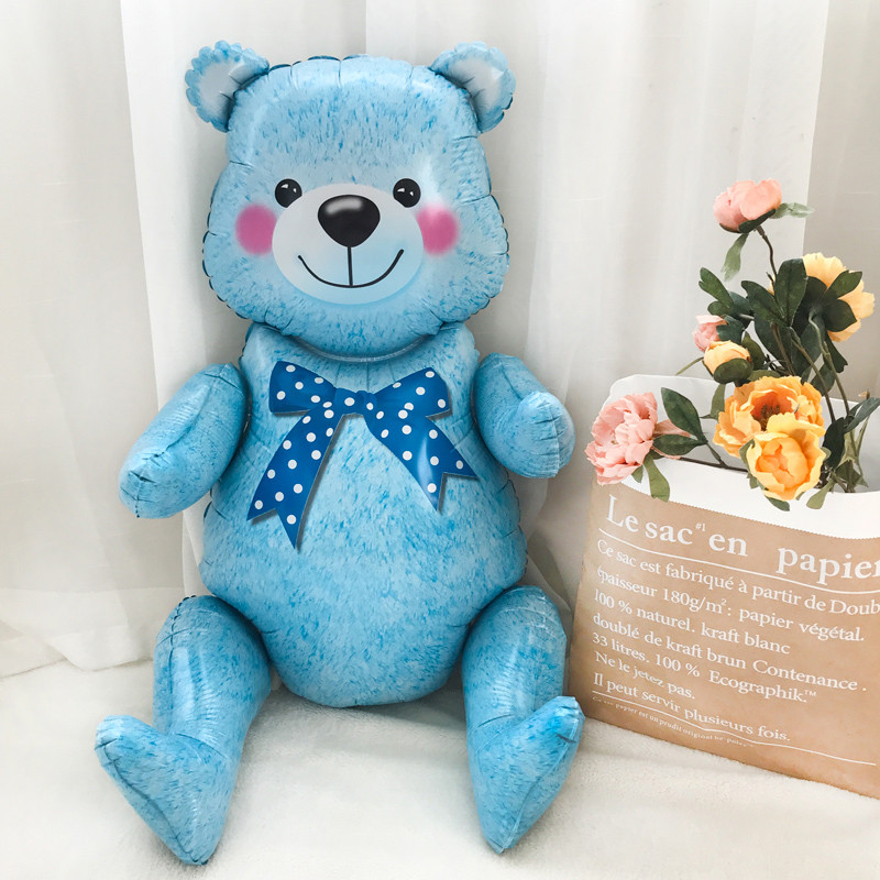 1 db 3D Álló Állat Fólia Léggömbök Összeszerelés Medve Léggömb Születésnapi buli Díszek Gyerek Játékok Babazuhany Gyerekajándékok