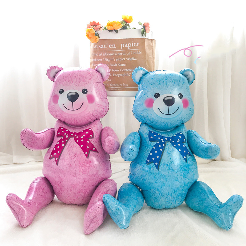 1 db 3D Álló Állat Fólia Léggömbök Összeszerelés Medve Léggömb Születésnapi buli Díszek Gyerek Játékok Babazuhany Gyerekajándékok