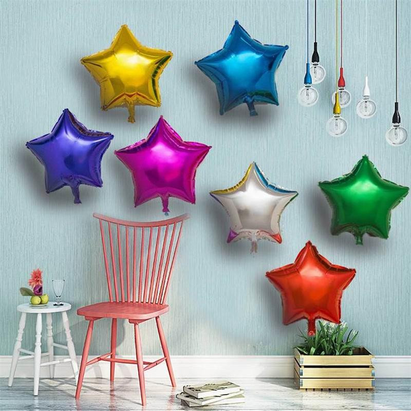 10 bucăți de 10 inci cu stea cu cinci colțuri baloane din folie pentru baby shower, petrecere de aniversare pentru copii, furnituri pentru decorațiuni de nuntă, baloane pentru copii Globos