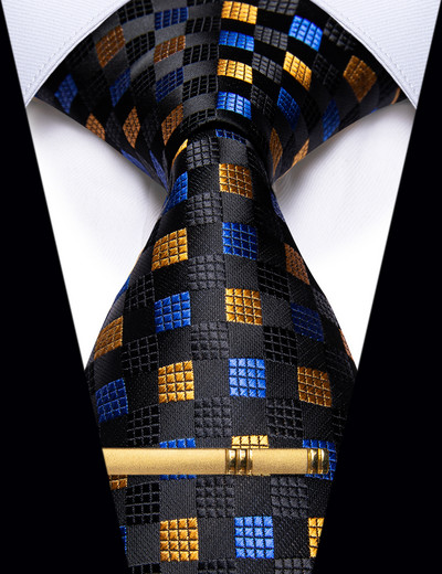 Podesivi set muških kravata i kopči Dodaci za košulje Modna točkica Plava zlatna kravata za muškarce Vjenčanje Poslovna zabava Rođendanski darovi