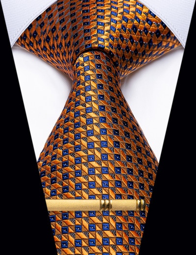 Podesivi set muških kravata i kopči Dodaci za košulje Modna točkica Plava zlatna kravata za muškarce Vjenčanje Poslovna zabava Rođendanski darovi