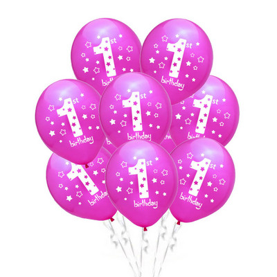 10db Fiú Lány Első Születésnapi Party 1. Születésnapi Évfordulós Léggömb Kék Rózsaszín Egyéves Party Balloon Party Dekorációhoz