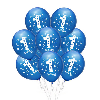 10db Fiú Lány Első Születésnapi Party 1. Születésnapi Évfordulós Léggömb Kék Rózsaszín Egyéves Party Balloon Party Dekorációhoz