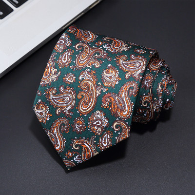 2021, noua cravată cu imprimeu la modă pentru bărbați, cravată de mătase de 8 cm, realizată manual, cravată geometrică florală cachetadă pentru petrecerea de afaceri, cadou de nuntă