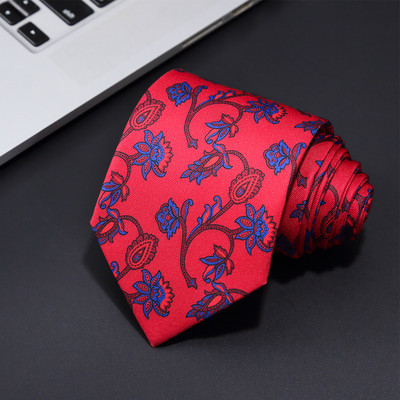 2021, noua cravată cu imprimeu la modă pentru bărbați, cravată de mătase de 8 cm, realizată manual, cravată geometrică florală cachetadă pentru petrecerea de afaceri, cadou de nuntă