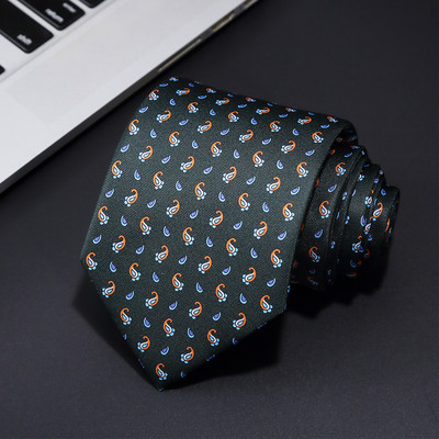 2021, noua cravată cu imprimeu la modă pentru bărbați, cravată de mătase de 8 cm, realizată manual, cravată geometrică florală cachetadă pentru petrecerea de afaceri, cadou de nuntă