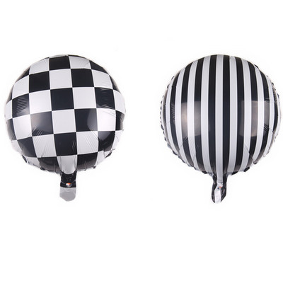 10 kom/lot 18 inčni prugasti crno-bijeli okrugli baloni od folije s konfetima Latex baloni Potrepštine za rođendansku proslavu Svadbena dekoracija