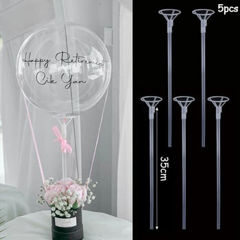 Clear Transparent LED Bobo Balloon Sticks Balloons Stand Balons Βάση στήριξης Στήλη για πάρτι γενεθλίων Διακοσμήσεις για τραπέζι γάμου