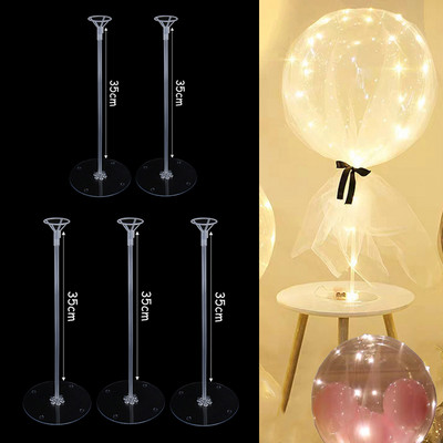 Átlátszó, átlátszó LED-es Bobo léggömbrudak Léggömbök Állvány Balonok Tartó Oszlop Születésnapi parti esküvői asztaldíszek