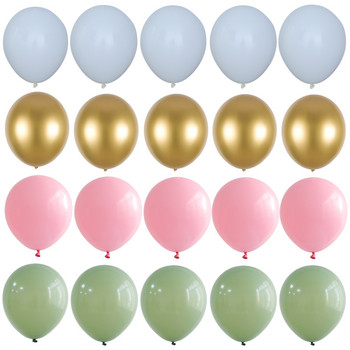 20 бр. 10 инча авокадо зелени латексови балони бели конфети топки джунгла сватба рожден ден декорация на дома Baby Shower Air Globos