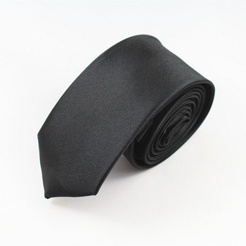 JEMYGINS Мъжка вратовръзка 100% копринена чиста черна вратовръзка 5cm Skinny Slim Tie Висококачествена класическа бизнес ежедневна парти вратовръзка Сватба