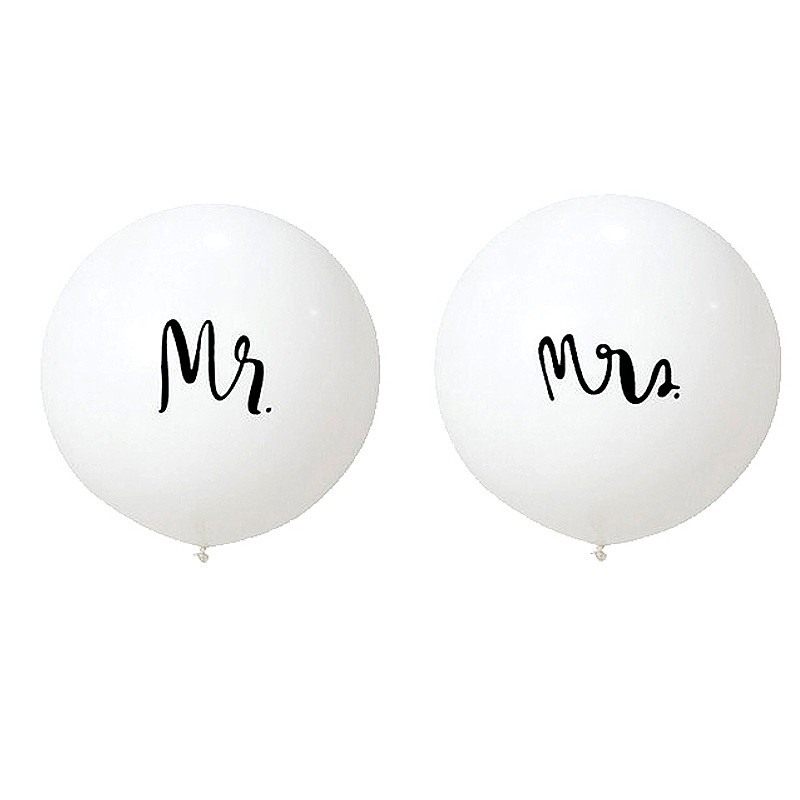 2 buc/lot 36 inch, rotund, alb, baloane cu imprimare Mr&Mrs, baloane din latex pentru nunta de Ziua Îndrăgostiților, propuneri de căsătorie, globuri cu aer, provizii pentru baloane