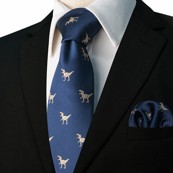 EASTEPIC Комплекти вратовръзки, включително щипки и носни кърпички Мъжки вратовръзки за костюми за свободното време Лисица Дракон Фламинго Охлюв Куче Патица Самолет