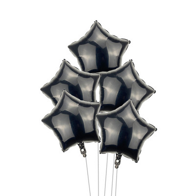 Balon sa zvijezdama za Valentinovo 5 kom 18 inčni balon za vjenčanje od crnog ružičastog zlata Aluminijska folija Rođendanska dekoracija Balon za tuširanje djeteta