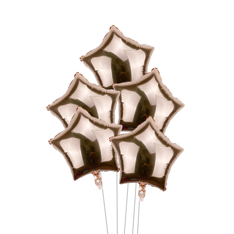 Balon sa zvijezdama za Valentinovo 5 kom 18 inčni balon za vjenčanje od crnog ružičastog zlata Aluminijska folija Rođendanska dekoracija Balon za tuširanje djeteta
