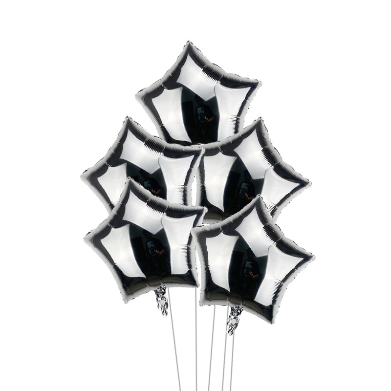 Balon sa zvijezdama za Valentinovo 5 kom 18 inčni balon za vjenčanje od crnog ružičastog zlata Aluminijska folija Rođendanska dekoracija Balon za tuširanje djeteta