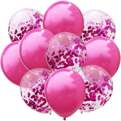 10 buc/lot amestec de baloane confetti negru argintiu decorare pentru nunta pentru petrecerea de aniversare Baloane metalice cu heliu Globo pentru baby shower cu sclipici