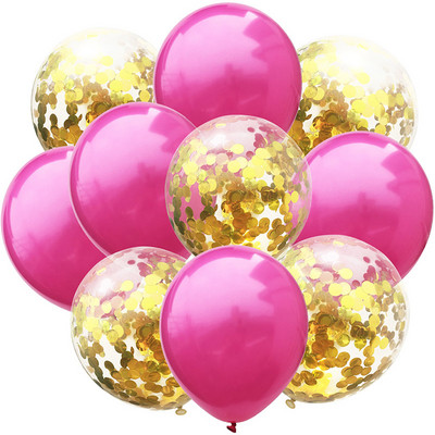 10 buc/lot amestec de baloane confetti negru argintiu decorare pentru nunta pentru petrecerea de aniversare Baloane metalice cu heliu Globo pentru baby shower cu sclipici