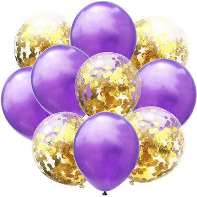 10 buc/lot amestec de baloane confetti negru argintiu decorare pentru nunta pentru petrecerea de aniversare Baloane metalice cu heliu Globo pentru baby shower cu sclipici