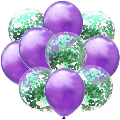 10 buc/lot amestec de baloane confetti negru argintiu decorare pentru nunta pentru petrecerea de aniversare Baloane metalice cu heliu Globo pentru baby shower cu sclipici