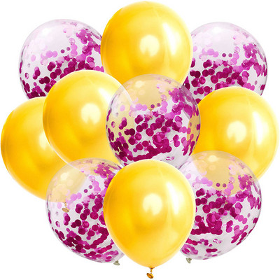 10 buc/lot amestec de baloane confetti negru argintiu decorare pentru nunta pentru petrecerea de aniversare Baloane metalice cu heliu Globo pentru baby shower cu sclipici