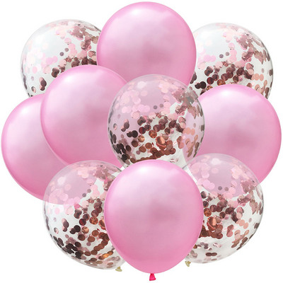 10 buc/lot amestec de baloane confetti negru argintiu decorare pentru nunta pentru petrecerea de aniversare Baloane metalice cu heliu Globo pentru baby shower cu sclipici