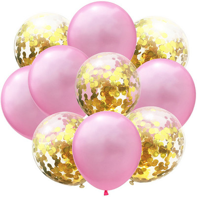 10 buc/lot amestec de baloane confetti negru argintiu decorare pentru nunta pentru petrecerea de aniversare Baloane metalice cu heliu Globo pentru baby shower cu sclipici