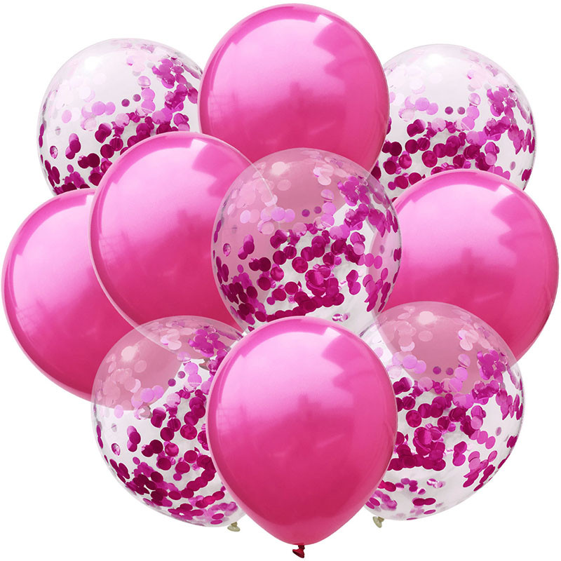 10 buc/lot amestec de baloane confetti negru argintiu decorare pentru nunta pentru petrecerea de aniversare Baloane metalice cu heliu Globo pentru baby shower cu sclipici