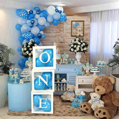 Léggömb átlátszó doboz levél Baby Shower Fiú Lány Esküvői Születésnapi Party dekoráció Gyerekek nemének felfedése 1. Születésnapi dekoráció