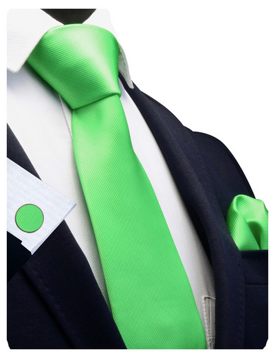 GUSLESON új divat, klasszikus, tömör férfi nyakkendő zseb négyzet mandzsettagombok szett piros sárga zöld selyem nyakkendő öltöny esküvői üzlet