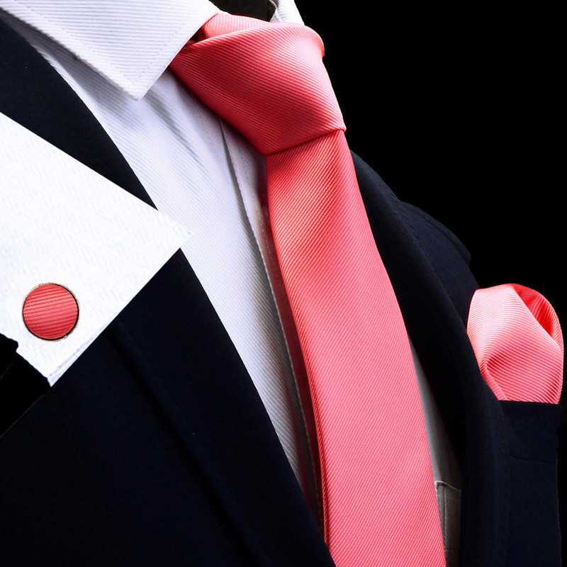 GUSLESON új divat, klasszikus, tömör férfi nyakkendő zseb négyzet mandzsettagombok szett piros sárga zöld selyem nyakkendő öltöny esküvői üzlet