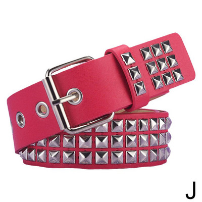 Naiste needitud metallist rihm PU-nahast teksad naastidega vöö vöökoht helmed pandlaga vöö moodne aasa kandiline pin T5Y1