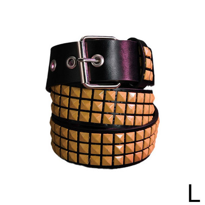 Naiste needitud metallist rihm PU-nahast teksad naastidega vöö vöökoht helmed pandlaga vöö moodne aasa kandiline pin T5Y1