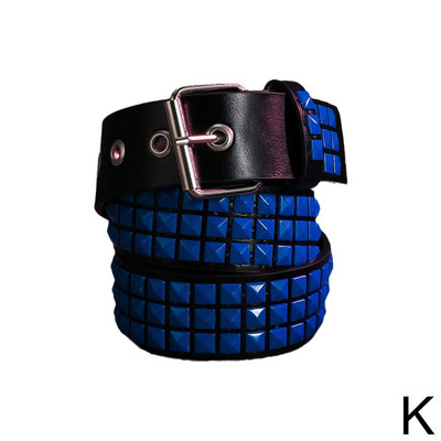 Naiste needitud metallist rihm PU-nahast teksad naastidega vöö vöökoht helmed pandlaga vöö moodne aasa kandiline pin T5Y1