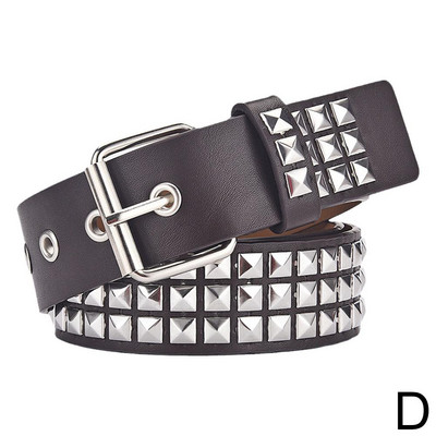 Naiste needitud metallist rihm PU-nahast teksad naastidega vöö vöökoht helmed pandlaga vöö moodne aasa kandiline pin T5Y1